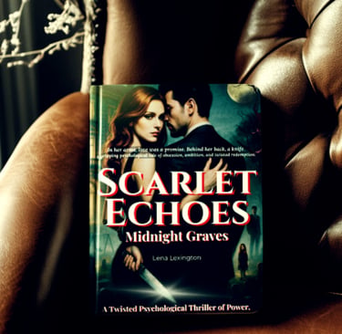 Scarlet Echoes: Midnight Graves psychological thriller book cover by Lena Lexington