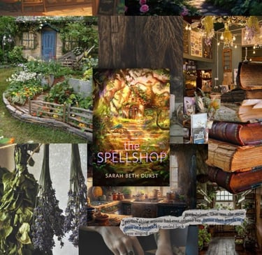 a collage of photos of a house with a lot of books