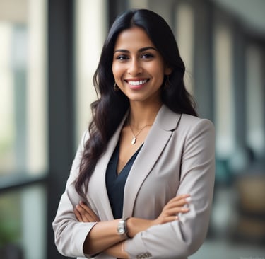A modern office setting with a focus on a glass partition displaying the word 'Channel' printed in large black letters and 'lead' in lighter green letters. The background shows a blurred view of desks, papers, computers, office chairs, and vertical blinds, indicating an active work environment.
