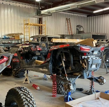 Polaris RZR rear end repair at Casualty Powersports