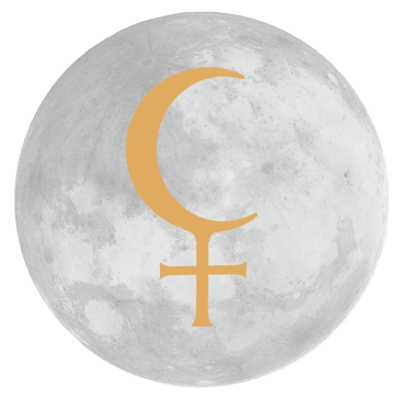 a moon with the symbol for Lilith in the middle