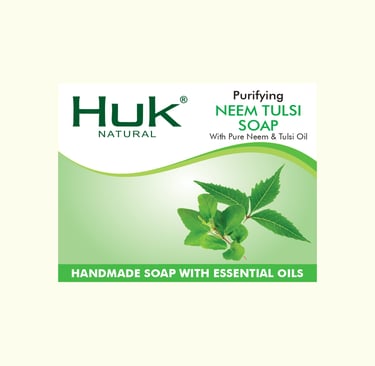 a soap bar with a green leafy plant