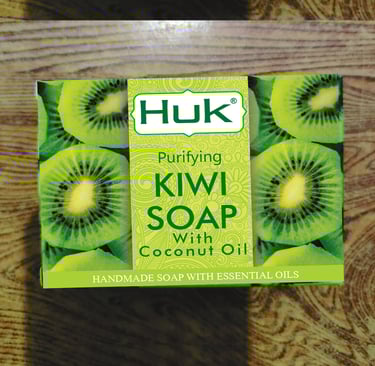 a soap bar with kiwii soap and kiwi oil