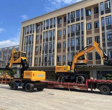 a truck with a crane on it's back and a crane on the back