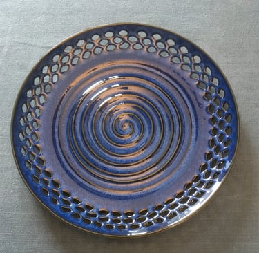 12 Inch Blue Swirl Plate