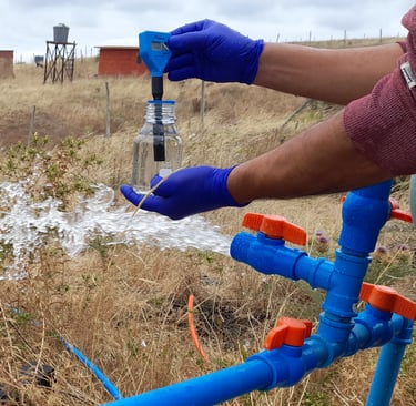 muestreo de agua de pozo