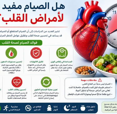 هل الصيام مفيد لأمراض القلب؟ تعرّف على تأثير الصيام المتقطع والعلاجي على ضغط الدم والكوليسترول والال