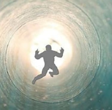a man flying