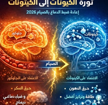 🧠 من الجلوكوز إلى الكيتونات  ثورة الدماغ إعادة ضبط الدماغ بالصيام 2026 