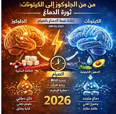🧠 من الجلوكوز إلى الكيتونات  ثورة الدماغ إعادة ضبط الدماغ بالصيام 2026 