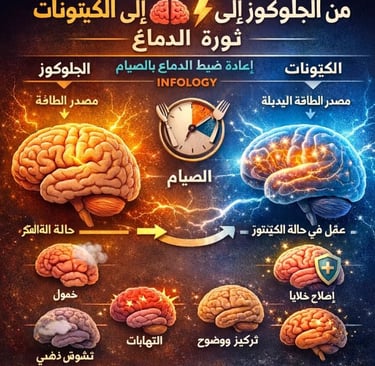 🧠 من الجلوكوز إلى الكيتونات  ثورة الدماغ إعادة ضبط الدماغ بالصيام 2026 