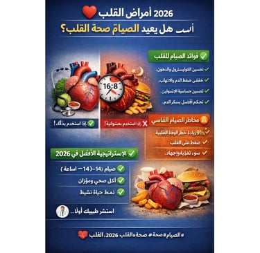 ❤️ أمراض القلب   2026: هل يعيد الصيام كتابة صحة القلب؟ ؟