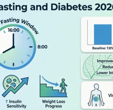 دراسة 2026 المذهلة: الصيام المتقطع يعيد تعريف علاج السكري! انخفاض HbA1c من 7.8% إلى 6.2%. اكتشف كيف
