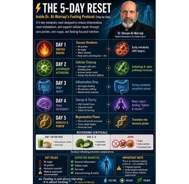 ⚡ The 5-Day Reset  Inside Dr. Al-Warraqi’s Fasting Protocol (Step-by-Step) 