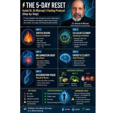 ⚡ The 5-Day Reset  Inside Dr. Al-Warraqi’s Fasting Protocol (Step-by-Step) 