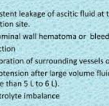 Abdominal Paracentesis Diagnostic and Therapeutic complication
