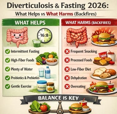 ⚕️🧠 Diverticulosis & Fasting 2026 What Helps vs What Harms (Backfires)  