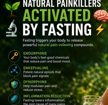 🌱🔬 Natural Painkillers Activated by Fasting 🧠⚡ Fasting doesn’t just reset metabolism—it can also 