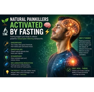🌱🔬 Natural Painkillers Activated by Fasting 🧠⚡ Fasting doesn’t just reset metabolism—it can also 