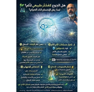 🧠🌱 هل الجوع يعمل كمخدر طبيعي للألم ؟ لماذا يقل الإحساس بالألم أثناء الصيام ؟