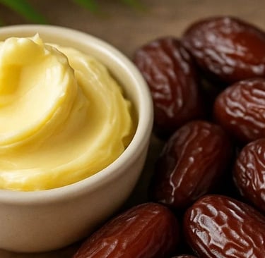 🌴🧈 الزبدة والتمر: فوائد صحية ولذيذة لا تقاوم