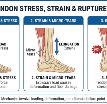 🦶 Achilles Tendon Stress, Strain & Rupture Mechanics