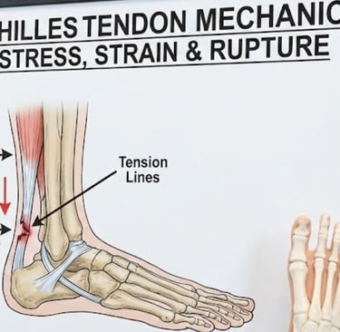🦶 Achilles Tendon Stress, Strain & Rupture Mechanics