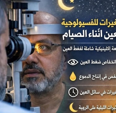 الخلاصة العلمية التغيرات الفسيولوجية للعين أثناء الصيام عادةً ما تكون طفيفة في المرضى المستقرين. ال