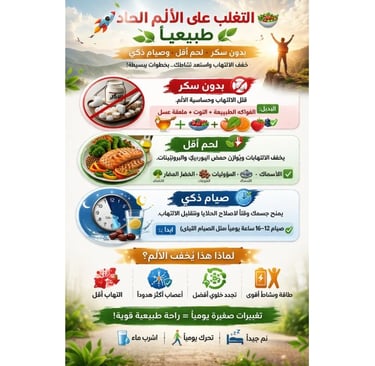   اكتشف كيف يمكن لتقليل السكر، خفض استهلاك اللحوم، واتباع الصيام الذكي أن يساعد في تقليل الالتهاب وت