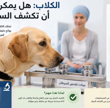🐶الكلاب:هل يمكن للرائحة أن تكشف السرطان؟🤖