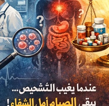 🧬 عندما يعجز التشخيص: الأمراض مجهولة السبب ودور الصيام ⚖️ (Visuals) 🧬 ما هي الأمراض مجهولة السبب؟ 