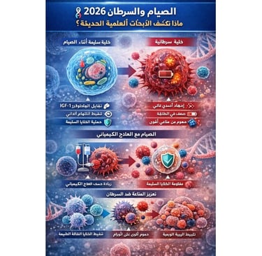 استكشف أحدث الأبحاث العلمية عن الصيام والسرطان في 2026. تعرّف على تأثير الصيام على أيض الورم، استجاب