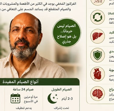 الفركتوزالمُخفي والصيام:هل يمكن للصيام عكس آثاره الضارة؟🍭