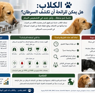 🐶الكلاب:هل يمكن للرائحة أن تكشف السرطان؟🤖