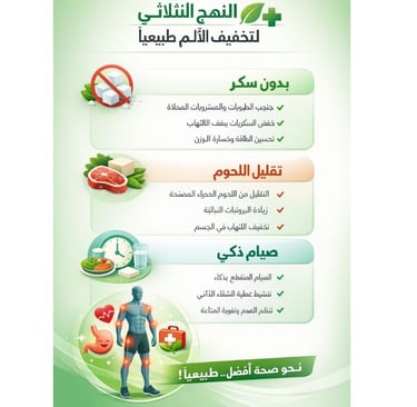 النهج الثلاثي لتخفيف الألم الإنفوغرافيك