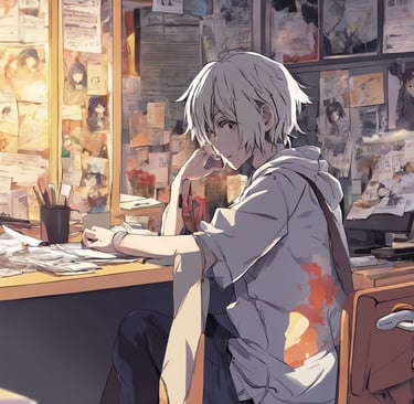 a person sitting at a desk with a laptop
