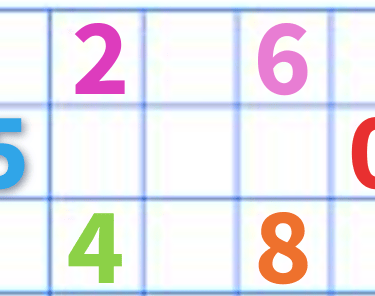 Ten digits set in the dice pattern of 5 , beginning with one and with 0 in the tenth position. 