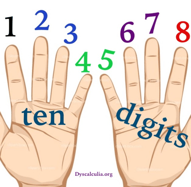 Ten digits and ten fingers. 0,, 1, 2, 3, 4, 5, 6, 7, 8, 9,.