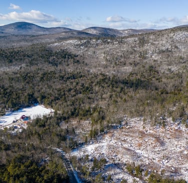 Snow covered hills in New England