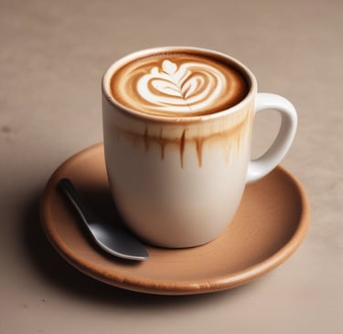 glass cup filled with ice latte on tabletop