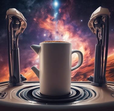 a woman is sitting on a white stool