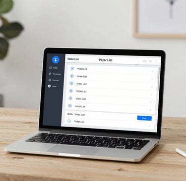 A stack of colorful cards featuring the bold text 'BE A VOTER' surrounded by decorative stars and swirls.