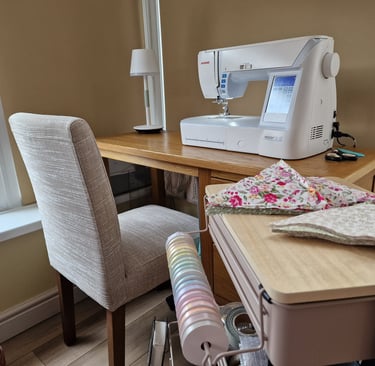 my sewing table in Shropshire