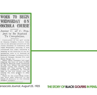 Par Four Golf Club image of old news clipping title "Work to Begin Wednesday on Osceola Course"
