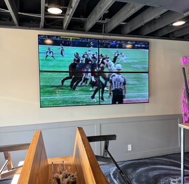 commercial tv video wall in a sports bar