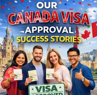 FAMILY SHOWING VISA APPROVAL WITH PASSPORTS