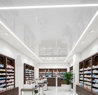 Hochglanz-Spanndecke-Apotheke-Referenzen-Infabe