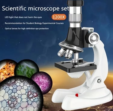 Microscópio, 1200X de ampliação, brinquedo de experimento científico educacional