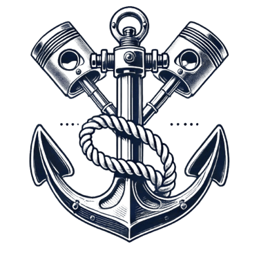 a blue anchor anchor with a chain link and a chain link