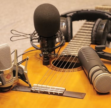A guitar with all recording gear.